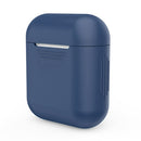 Portable Wireless Bluetooth Earphone Silicone Protective Box Anti-lost Dropproof Storage Bag for Apple AirPods 1/2(Earphone is not Included)(Dark Blue)