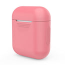 Portable Wireless Bluetooth Earphone Silicone Protective Box Anti-lost Dropproof Storage Bag for Apple AirPods 1/2(Earphone is not Included)(Pink)