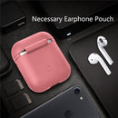 Portable Wireless Bluetooth Earphone Silicone Protective Box Anti-lost Dropproof Storage Bag for Apple AirPods 1/2(Earphone is not Included)(Pink)