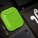 Portable Wireless Bluetooth Earphone Silicone Protective Box Anti-lost Dropproof Storage Bag for Apple AirPods 1/2(Earphone is not Included)(Green)
