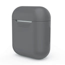 Portable Wireless Bluetooth Earphone Silicone Protective Box Anti-lost Dropproof Storage Bag for Apple AirPods 1/2(Earphone is not Included)(Grey)