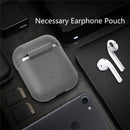 Portable Wireless Bluetooth Earphone Silicone Protective Box Anti-lost Dropproof Storage Bag for Apple AirPods 1/2(Earphone is not Included)(Grey)