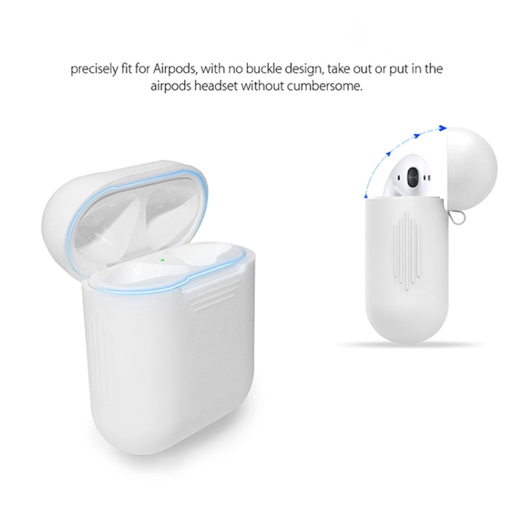Portable Wireless Bluetooth Earphone Silicone Protective Box Anti-lost Dropproof Storage Bag for Apple AirPods 1/2(Earphone is not Included)(Peacock Blue)