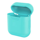 Portable Wireless Bluetooth Earphone Silicone Protective Box Anti-lost Dropproof Storage Bag for Apple AirPods 1/2(Earphone is not Included)(Mint Green)