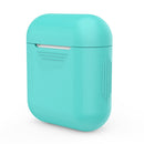 Portable Wireless Bluetooth Earphone Silicone Protective Box Anti-lost Dropproof Storage Bag for Apple AirPods 1/2(Earphone is not Included)(Mint Green)