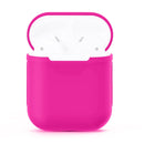 Portable Wireless Bluetooth Earphone Silicone Protective Box Anti-lost Dropproof Storage Bag for Apple AirPods 1/2(Earphone is not Included)(Magenta)