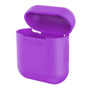Portable Wireless Bluetooth Earphone Silicone Protective Box Anti-lost Dropproof Storage Bag for Apple AirPods 1/2(Earphone is not Included)(Purple)
