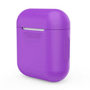 Portable Wireless Bluetooth Earphone Silicone Protective Box Anti-lost Dropproof Storage Bag for Apple AirPods 1/2(Earphone is not Included)(Purple)