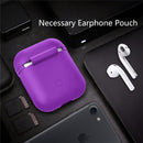 Portable Wireless Bluetooth Earphone Silicone Protective Box Anti-lost Dropproof Storage Bag for Apple AirPods 1/2(Earphone is not Included)(Purple)