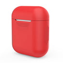 Portable Wireless Bluetooth Earphone Silicone Protective Box Anti-lost Dropproof Storage Bag for Apple AirPods 1/2 (Earphone is not Included)(Red)