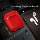 Portable Wireless Bluetooth Earphone Silicone Protective Box Anti-lost Dropproof Storage Bag for Apple AirPods 1/2 (Earphone is not Included)(Red)