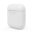 Portable Wireless Bluetooth Earphone Silicone Protective Box Anti-lost Dropproof Storage Bag for Apple AirPods 1/2(Earphone is not Included)(White)