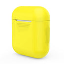 Portable Wireless Bluetooth Earphone Silicone Protective Box Anti-lost Dropproof Storage Bag for Apple AirPods 1/2(Earphone is not Included)(Yellow)