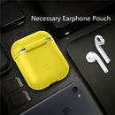 Portable Wireless Bluetooth Earphone Silicone Protective Box Anti-lost Dropproof Storage Bag for Apple AirPods 1/2(Earphone is not Included)(Yellow)