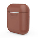 Portable Wireless Bluetooth Earphone Silicone Protective Box Anti-lost Dropproof Storage Bag for Apple AirPods 1/2(Earphone is not Included)(Brown)