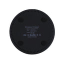 9V 1A / 5V 1A Universal Round Shape Qi Standard Fast Wireless Charger(Black)