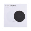 9V 1A / 5V 1A Universal Round Shape Qi Standard Fast Wireless Charger(Black)