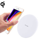 9V 1A / 5V 1A Universal Round Shape Fast Qi Standard Wireless Charger(White)