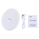 9V 1A / 5V 1A Universal Round Shape Fast Qi Standard Wireless Charger(White)