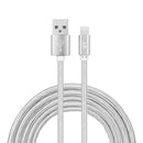 YF-MX04 3m 2.4A MFI Certificated 8 Pin to USB Nylon Weave Style Data Sync Charging Cable(Silver)