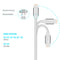 YF-MX04 3m 2.4A MFI Certificated 8 Pin to USB Nylon Weave Style Data Sync Charging Cable(Silver)