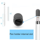 For Apple Pencil Creative 4 in 1 Anti-lost (Pencil Cap + Pencil Point + 2*Penholder Cover) TouchPen Silicone Protective Set(Grey)