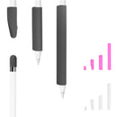 For Apple Pencil Creative 4 in 1 Anti-lost (Pencil Cap + Pencil Point + 2*Penholder Cover) TouchPen Silicone Protective Set(Grey)