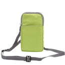 Multi-function Casual Sport Mobile Phone Double Zipper Waist Pack Diagonal Bag for 6.9 Inch or Below Smartphones (Green)