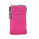 Multi-function Casual Sport Mobile Phone Double Zipper Waist Pack Diagonal Bag for 6.9 Inch or Below Smartphones (Rose Red)