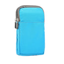 Multi-function Casual Sport Mobile Phone Double Zipper Waist Pack Diagonal Bag for 6.9 Inch or Below Smartphones (Baby Blue)