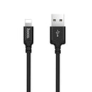 hoco X14 2m Nylon Braided Aluminium Alloy 8 Pin to USB Data Sync Charging Cable For iPhone 11 Pro Max / iPhone 11 Pro / iPhone 11 / iPhone XR / iPhone XS MAX / iPhone X & XS / iPhone 8 & 8 Plus / iPhone 7 & 7 Plus (Black)