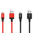 hoco X14 2m Nylon Braided Aluminium Alloy 8 Pin to USB Data Sync Charging Cable For iPhone 11 Pro Max / iPhone 11 Pro / iPhone 11 / iPhone XR / iPhone XS MAX / iPhone X & XS / iPhone 8 & 8 Plus / iPhone 7 & 7 Plus (Black)