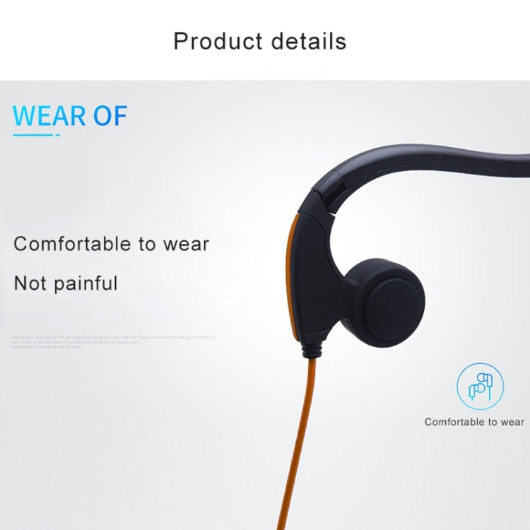 Rear Hanging Wire-Controlled Bone Conduction Outdoor Sports Headphone(Black)