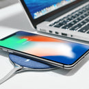 HAMTOD X10 10W Output General Aluminum Alloy + Cloth Materials Qi Standard Wireless Charger, For iPhone, Galaxy, Huawei, Xiaomi, LG, HTC and other QI Standard Smart Phones(Blue)
