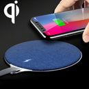 HAMTOD X10 10W Output General Aluminum Alloy + Cloth Materials Qi Standard Wireless Charger, For iPhone, Galaxy, Huawei, Xiaomi, LG, HTC and other QI Standard Smart Phones(Blue)