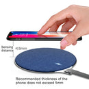 HAMTOD X10 10W Output General Aluminum Alloy + Cloth Materials Qi Standard Wireless Charger, For iPhone, Galaxy, Huawei, Xiaomi, LG, HTC and other QI Standard Smart Phones(Blue)