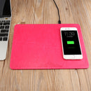 M30 Multi-function Leather Mouse Pad Qi Wireless Charger with USB Cable, Support Qi Standard Phones, Size: 260*192*5mm(Magenta)