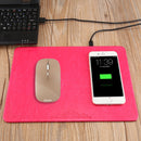 M30 Multi-function Leather Mouse Pad Qi Wireless Charger with USB Cable, Support Qi Standard Phones, Size: 260*192*5mm(Magenta)