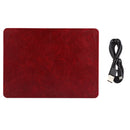 M30 Multi-function Leather Mouse Pad Qi Wireless Charger with USB Cable, Support Qi Standard Phones, Size: 260*192*5mm(Wine Red)