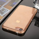For iPhone SE 2020 & 8 & 7 Diamond Border TPU Transparent Protective Back Cover Case (Gold)
