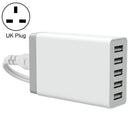XBX09 40W 5V 8A 5 USB Ports Quick Charger Travel Charger, UK Plug(White)