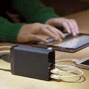 XBX09 40W 5V 8A 5 USB Ports Quick Charger Travel Charger, US Plug(Black)