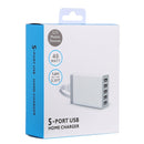 XBX09 40W 5V 8A 5 USB Ports Quick Charger Travel Charger, EU Plug(EU Plug)