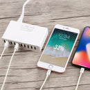 XBX09L 50W 5V 2.4A 10 USB Ports Quick Charger Travel Charger, EU Plug(White)