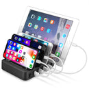 016-QC Multi-function AC 100V~240V Output 4 Ports USB Detachable Charging Station Smart Charger,Support QC3.0(Black)