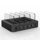 016 Multi-function AC 100V~240V Output 4 Ports USB Detachable Charging Station Smart Charger(Black)