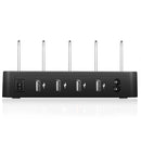 016 Multi-function AC 100V~240V Output 4 Ports USB Detachable Charging Station Smart Charger(Black)