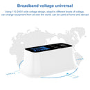CDA19Q Multi-function AC 110V~240V 8 Ports USB Digital Display LCD Detachable Charging Station Smart Charger(White)