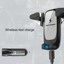 AiNaU 7.5W / 10W Clip2 Car Qi Wireless Charger Fast Charging Air Vent Phone Holder(Silver)