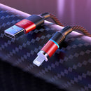 CAFELE 3 In 1 8 Pin + Micro USB + Type-C / USB-C Magneto Series Magnet Charging Data Cable, Length: 2m (Red)